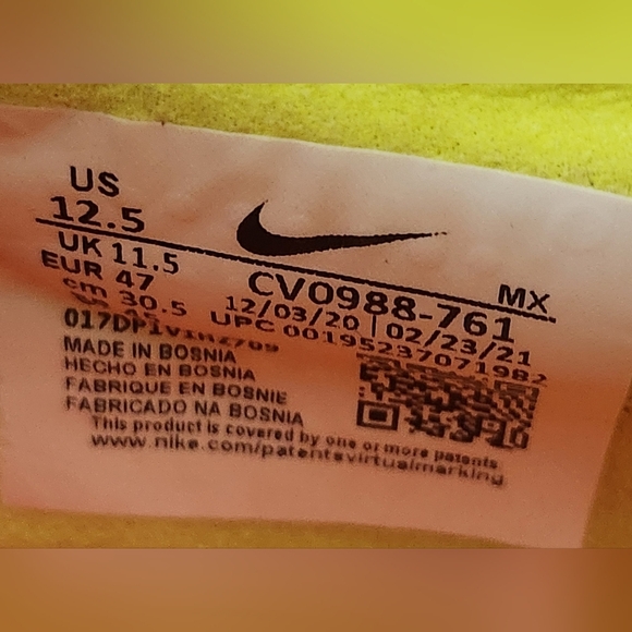 Nike Mercurial Vapor 14 Elite SG-Pro AC Volt' CV0988-761 Men’s Size 12.5 - Picture 9 of 9